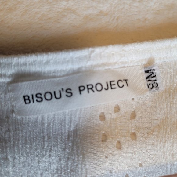 BISOU'S PROJECT White Ruffled Top Size Small - Picture 6 of 6